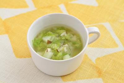 白菜しめじ、じゃがいものみそ汁画像